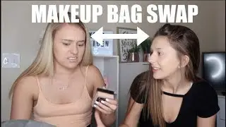 SWAPPING MAKEUP BAGS WITH MY 16 YEAR OLD SISTER!!