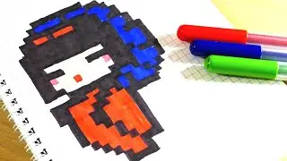ЯПОНСКАЯ ДЕВОЧКА ! РИСУНКИ ПО КЛЕТОЧКАМ - PIXEL ART