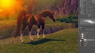 Editing Sims 3 Horse Screenshots in Photoshop