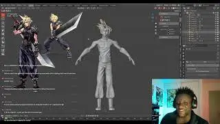 Sculpting SFVII Cloud Strife in Blender