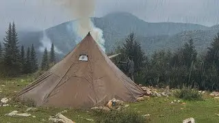 Solo Survival Camping; Bushcraft Skills. Outdoor Cooking, Winter Camp, Nature Adventure, Asmr