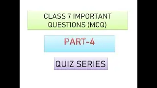 Class 7 Maths || Important questions (MCQ)|| Part 4.