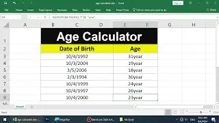 Age calculator design in Excel | Age calculation in Excel