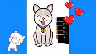 Dog Husky How to Draw step by step 🐺 Easy Drawings for Kids
