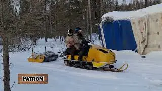 Сани для трелевки леса за снегоходом.