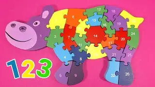 Учим Числа с Бегемотом Пазл от 1 до 26 | Kids Rainbow ABV