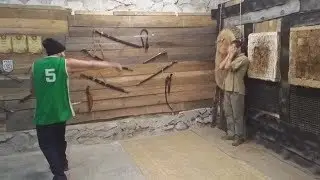 Slowmotion knives tricks