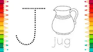 알파벳 J,K,L단어들의 점선 그림을 그리고 색칠하면서 영어 단어를 배우기| Learn Alphabet J,K,L Words With Drawing and Coloring
