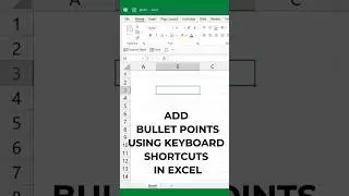 How to insert Bullet Points using Shortcut Keys in Excel #shorts #short