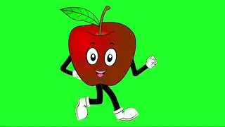 Talking Apple, Walking Apple, Running Apple green screen video