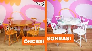 Pouring Efekt Tekniği ile Masa Sandalye Yenileme -  Seray Kutsal ile Kendin Yap