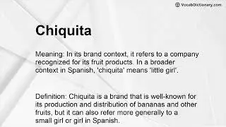 Chiquita Meaning