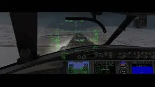 X-Plane 11 - Landing RWY 30 at Vagar (EKVG) - HUD - With the HotStart Challenger 650