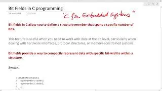 Bit Fields in C programming