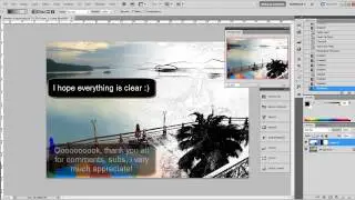 Photoshop Tutorial - Half normal half drawing effect (gradual)