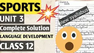 Class 12 New Compulsory English Unit:3 || Sports | Q&N | All Exercise Question Answer Solution😱😱😘