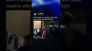Max Holloway on the phone with Justin Gaethje after their UFC 300 fight