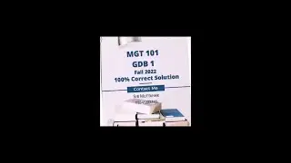 MGT 101 GDB 1 Sollution Fall 2022