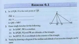 Class 7th maths l Exercise 6.1 l NCERT l Chapter 6 l Triangle and its properties l Cbse board