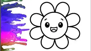 Drawing flower for children | Bolalar uchun gul rasm chizish | Рисование цветок для детей.