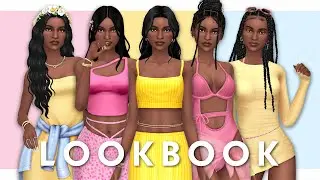 SUMMER HOLIDAY LOOKBOOK ☀️ | Sims 4 Create A Sim + CC LINKS!