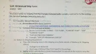 2SL Manual Ship Form Standard Procedure