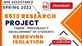 AIOU Research Project 8613 Spring 2022-Removing Isolation @AHA Assistance