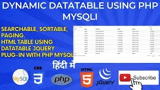 Dynamic DataTable Creating a Searchable, Sortable Table using DataTables Plugin  Using PHP Mysqli