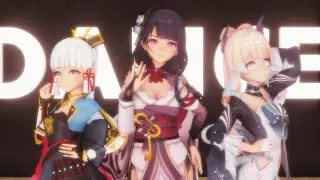 【MMD Genshin Impact】Raiden Shogun, Ayaka & Kokomi【Whistle】