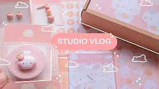 Studio Vlog 🌸Making Cute Theme Box, Making Stationery Set, Polymer Clay Phone Socket and Charms |PH
