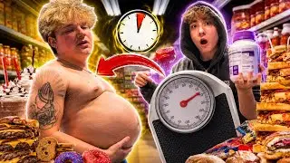 Who Can Gain the Most Weight in 24 Hours | Pranking Easton With Laxatives...
