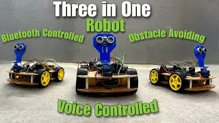 Ultimate 3-in-1 Robot: Control with Bluetooth, Voice, and Obstacle Detection