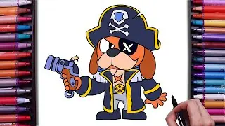 How to Draw Ruff from Brawl Stars | SEADOG RUFFS |  New Ruffs Skin | Step by Step easy Tutorial