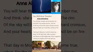You Will Hear Thunder by Anna Akhmatova 