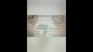 Older Adults and Technology