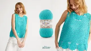 Alize Bella ile Motifli Yazlık Bluz