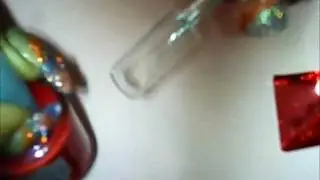 *red glitter* nail art  foil