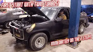 FIRST START with the new TWIN TURBOS! We HAD to put it on the 2 STEP!