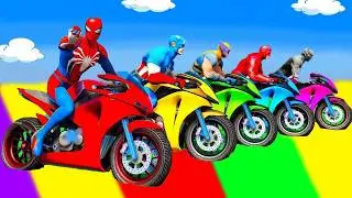 SPIDER-MAN against TUNG TUNG TUNG SAHUR on Motorcycle in RAINBOW SPIDERS BRIDGE | GTA MULTIVERSE5