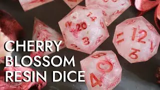Easy cherry blossom resin dice for beginners