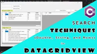 C# - Search Techniques (Double, String, and Rows) in DataGridView