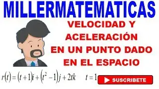 velocidad aceleración y rapidez de una funcion vectorial | Ejemplo 1 Millermatematicas