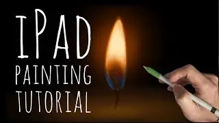Apple Pencil drawing tutorial - HOW TO PAINT REALISTIC FIRE - 1. CANDLE FLAME, on iPad Pro