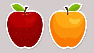 Creative apple sticker vector graphics - Coreldraw tutorials