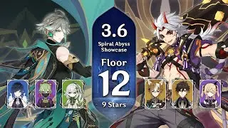 Alhaitham Hyperbloom & Itto Triple Geo - 3.6 Spiral Abyss - Floor 12 (9 Stars) Showcase | Genshin