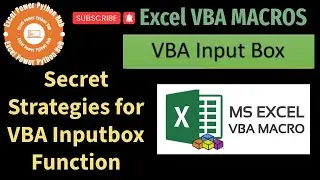 Secret Strategies for VBA Inputbox Function #vba #excel #marathiexcel