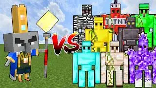 ARCH ILLAGER vs ALL GOLEMS (Minecraft Mob Battle)