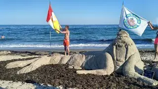 Самый большой морж из песка в Украине. 03.10.2021.Одесса