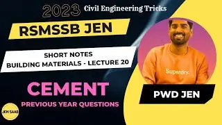 #CEMENT (#Previousyearquestions) | #BuildingMaterial | #RSMSSBJE | #SSCJE | #CivilEngineering Tricks