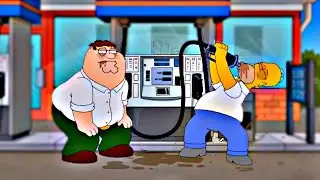 Homer e Peter Griffin bebendo G4solina